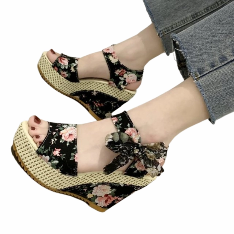 Square Sandals Womens wedge platform high heel sandals iciCosmetic