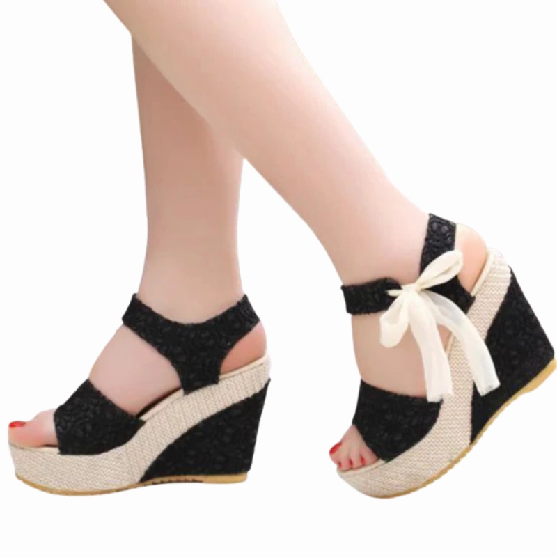 Leather Gladiator Sandals Womens wedge platform high heel sandals iciCosmetic