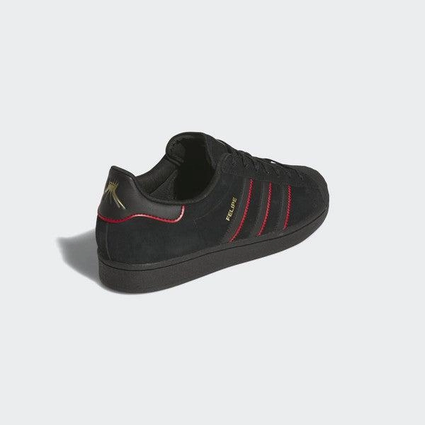 Olympic Adidas Shoes Adidas x Felipe Gustavo Superstar ADV Core Black - Better Scarlet - Gold Metallic