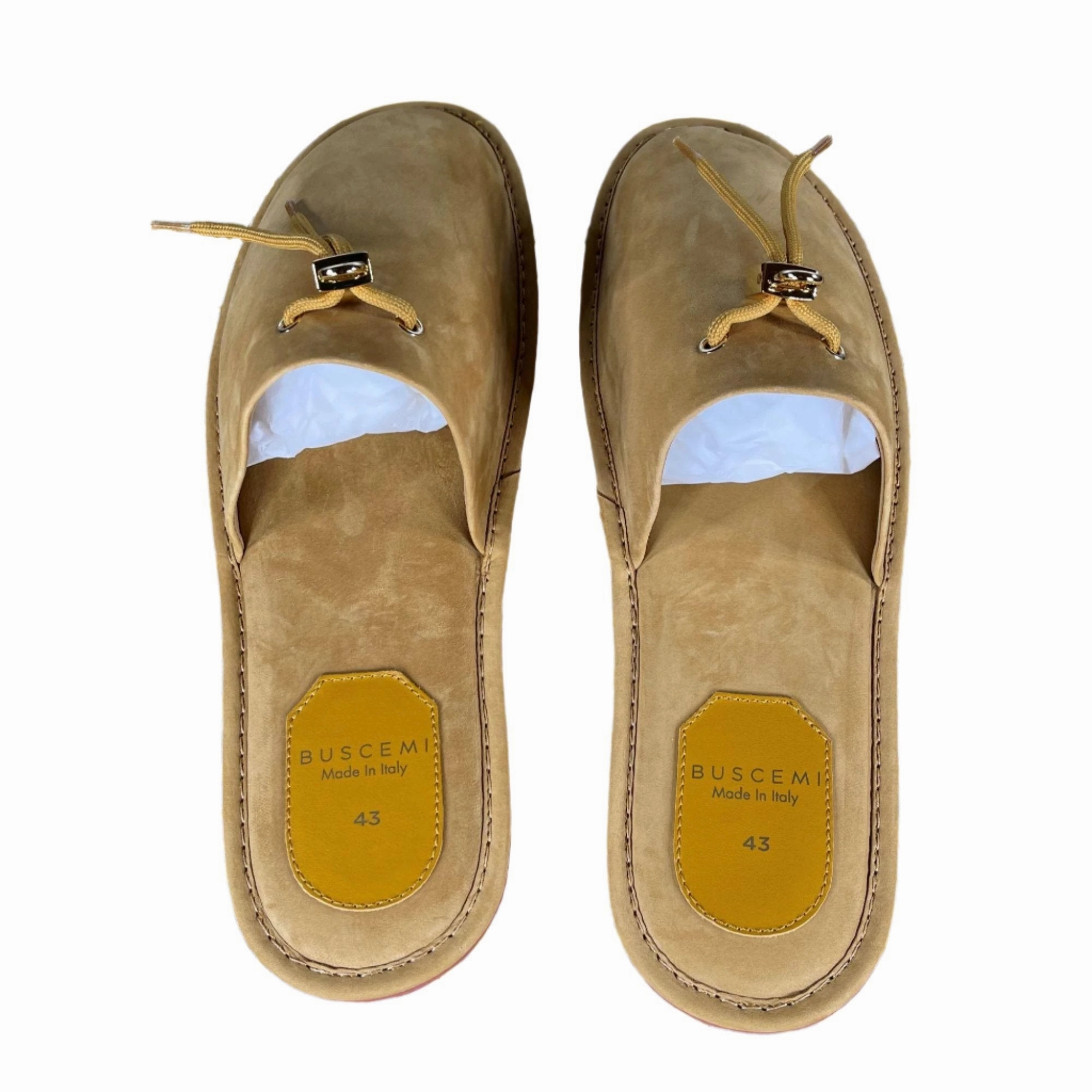Buscemi Men's Greenwich Wheat Gum Leather Slippers Slippers Footjob