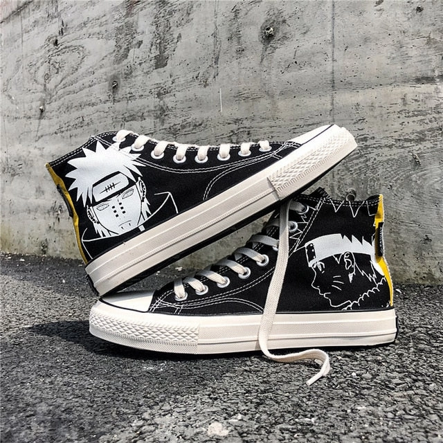 Anime Naruto Canvas Shoes Sasuke Men Vulcanized Shoes Kakashi Sneakers Gaara  Madara Pain Cosplay School  Outdoor Travel Shoes Flat Shoes Deadlift