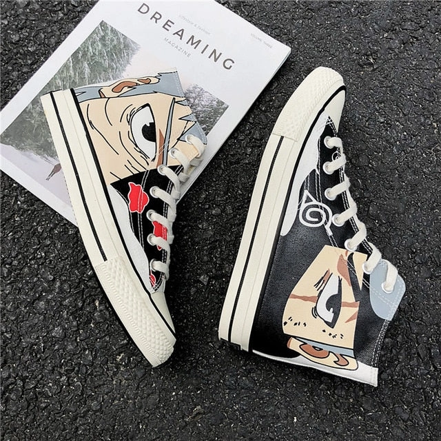 Anime Naruto Canvas Shoes Sasuke Men Vulcanized Shoes Kakashi Sneakers Gaara  Madara Pain Cosplay School  Outdoor Travel Shoes Flat Derby Shoes