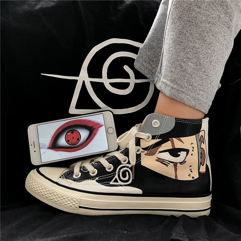 Boat Shoe Flats Anime Naruto Canvas Shoes Sasuke Men Vulcanized Shoes Kakashi Sneakers Gaara  Madara Pain Cosplay School  Outdoor Travel Shoes