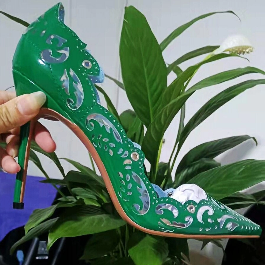 Ankle Cross Straps  Hollow Out High Heels Pointed Toe Shoes Berk Sandals