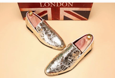 silver gold spike men loafers shoes luxury brand trendy flat footwear studded male patent leather oxford shoes for men Best Road Cycling Shoes For Flat Feet