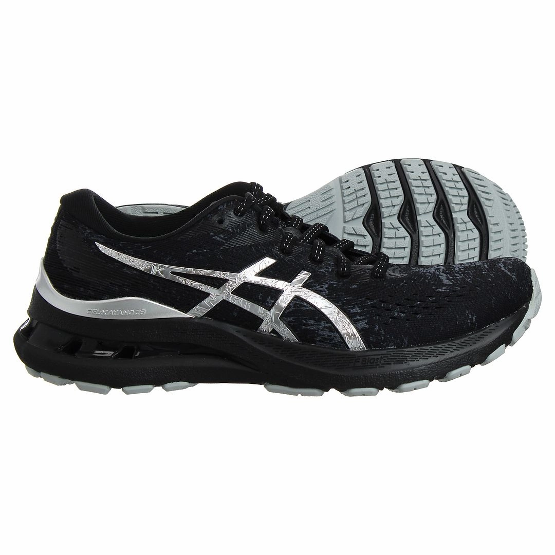 Asics Gel-Kayano 28 Platinum Womens Black Running Trainers Sara Hall Asics Shoes