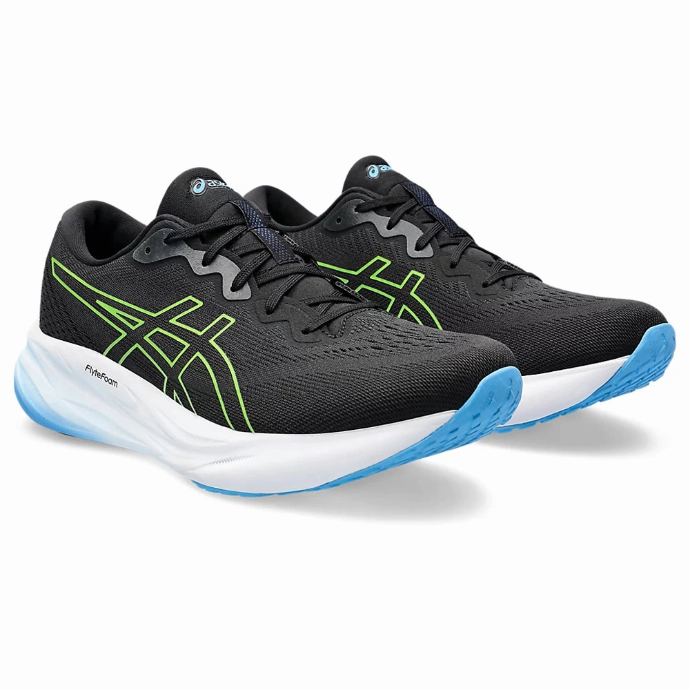 Asics Stability Trail Running Shoes ASICS GEL PULSE 15 MENS' (BLACK/ ELECTRIC LIME) RUNNING SHOES