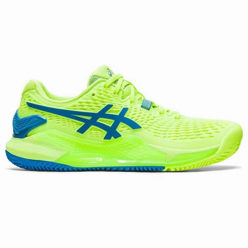 ASICS GEL-RESOLUTION 9 CLAY WOMEN'S ( HAZARD GREEN/REBORN BLUE) Asics Kiko Shoes