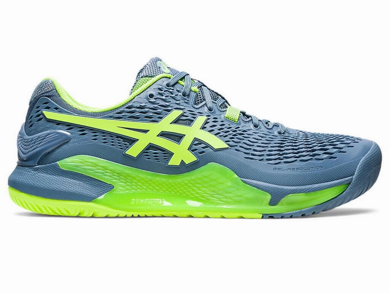 Asics Shoes Gel Nimbus 25 ASICS GEL-RESOLUTION 9 (STEEL BLUE/HAZARD GREEN)