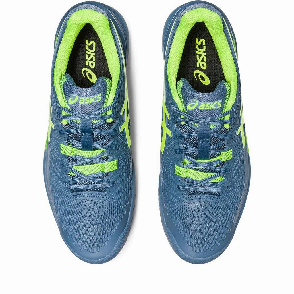 ASICS GEL-RESOLUTION 9 (STEEL BLUE/HAZARD GREEN) Wrestling Shoes Asics
