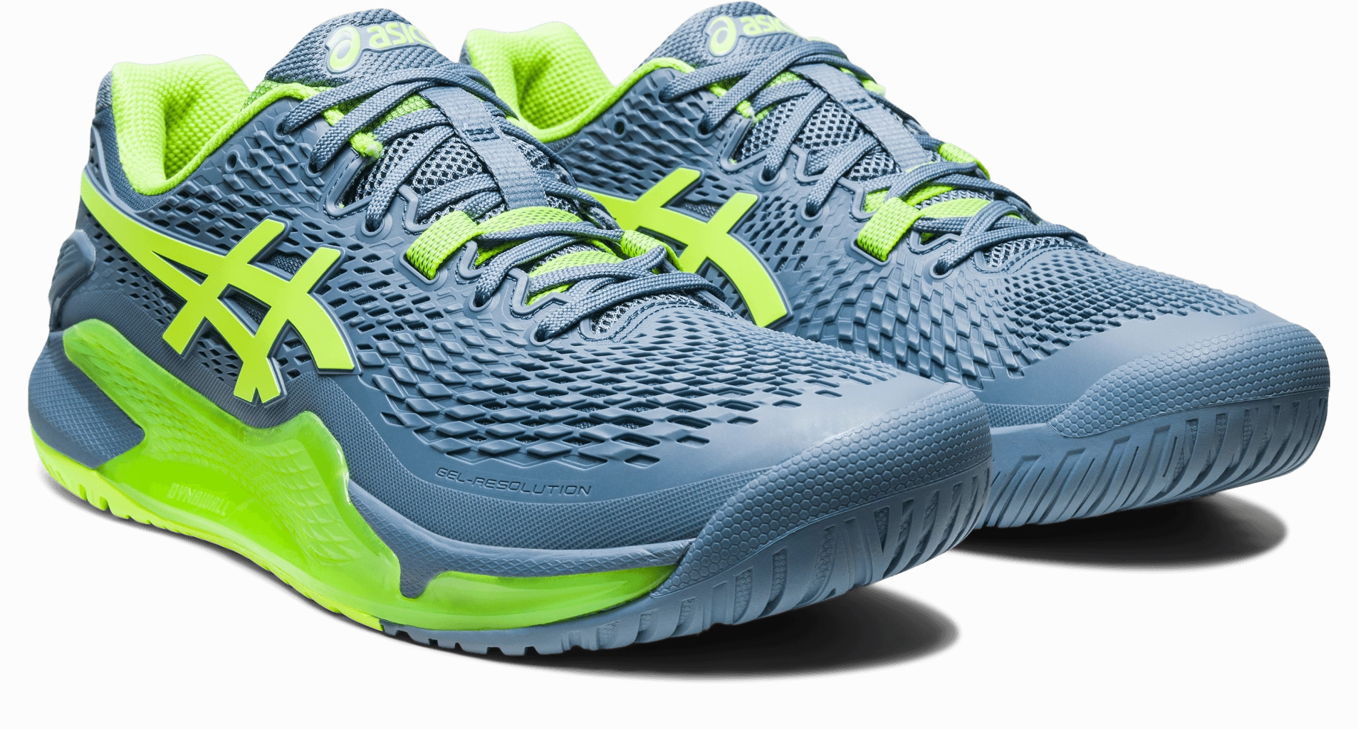 ASICS GEL-RESOLUTION 9 (STEEL BLUE/HAZARD GREEN) Asics Gel Resolution 5 Tennis Shoe
