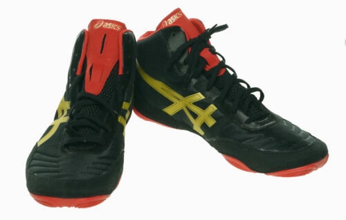 Old Asics Cheer Shoes Asics Men's JB Elite V2.0 Wrestling Athletic Shoes Black Red Gold Size 12.5
