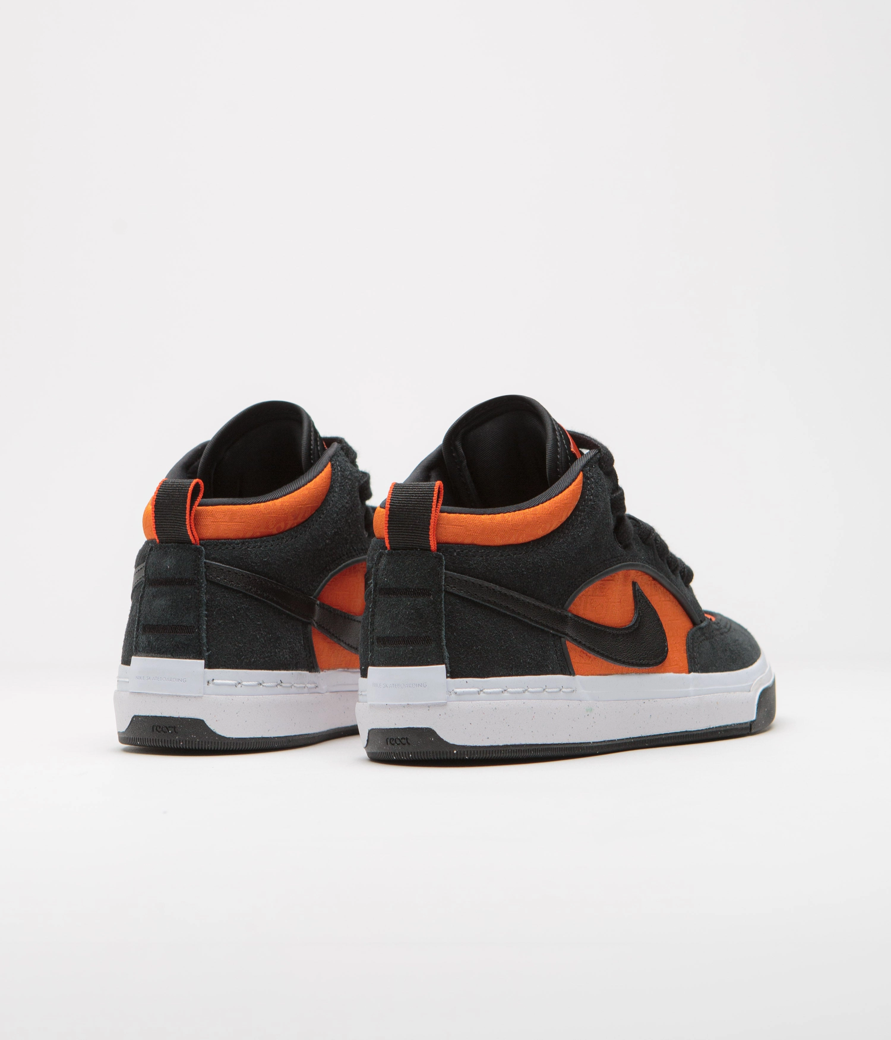 Nike SB React Leo Shoes - Black / Black - Orange - Electro Orange Asics Running Shoes Pictures