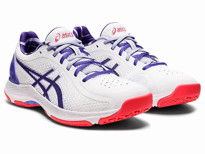 Gel Asics Shoes Asics Netburner Super FF Womens White/Gentry Purple
