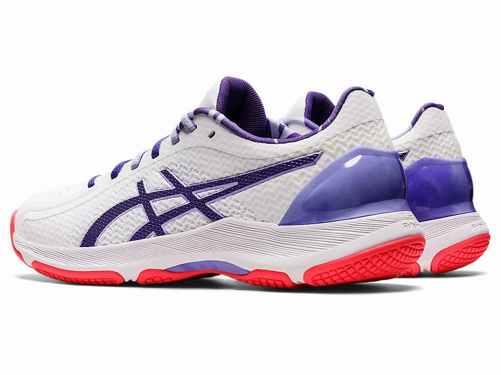 Asics All Court Tennis Shoes Asics Netburner Super FF Womens White/Gentry Purple