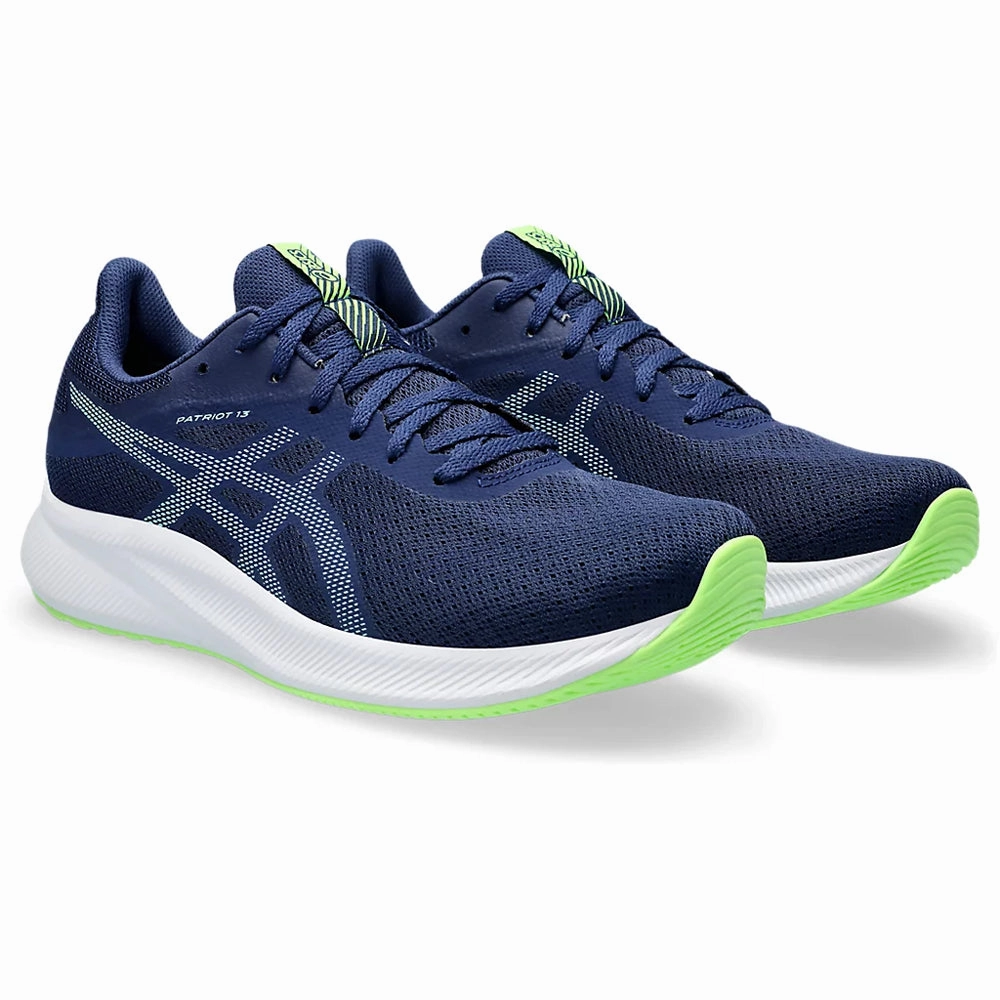 ASICS PATRIOT 13 (M) - BLUE EXPANSE/ILLUMINATE MINT RUNNING SHOES Best Asics Shoes For Flat Feet