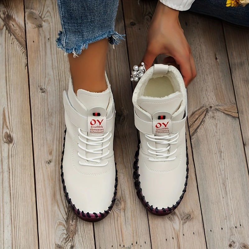 Women's Stylish Round Toe  Durable LaceUp Boots for Chic and Comfy Sneakers Pants Casual Shoes Outfits