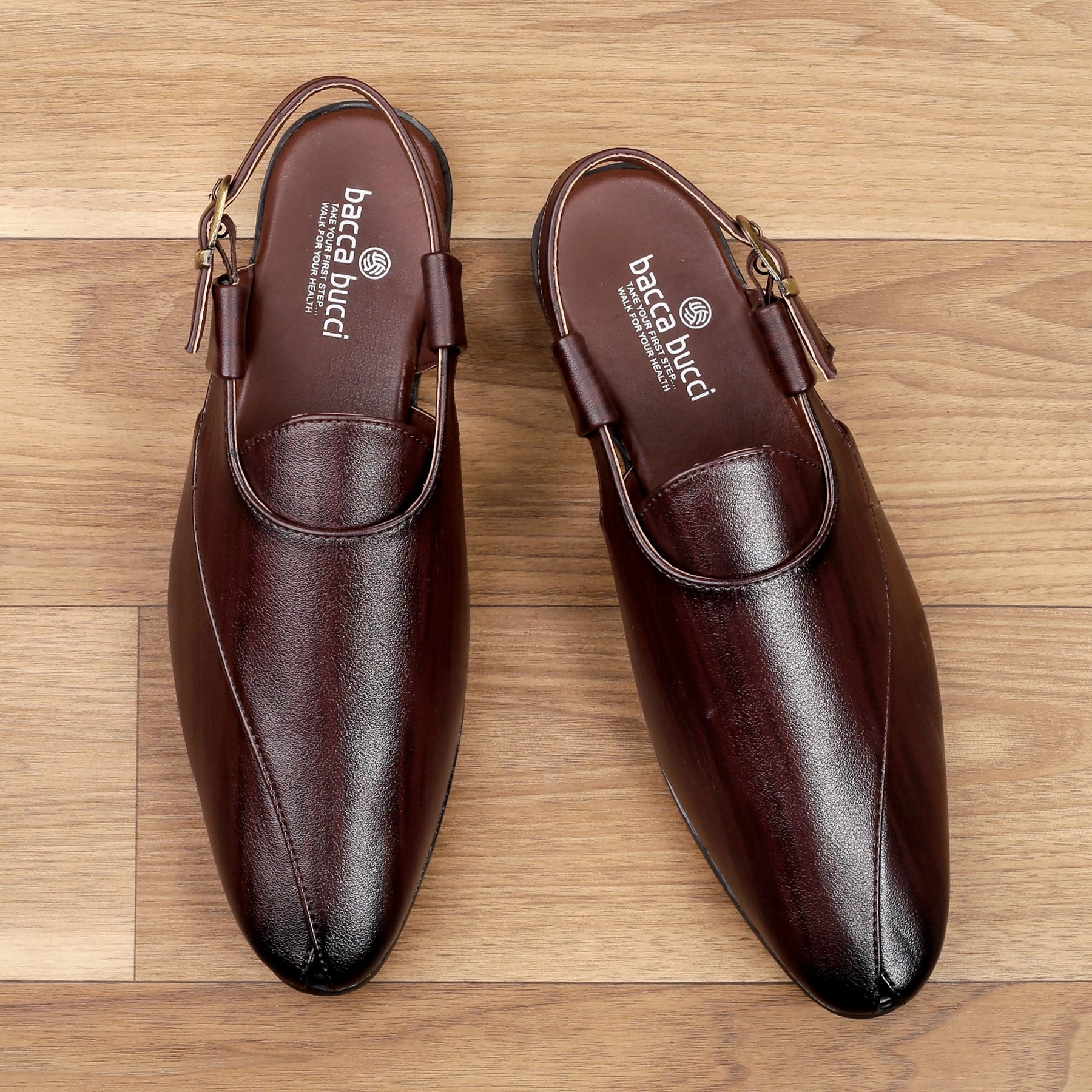 Slippers With Fur Inside Bacca Bucci NOBILITY Close-Toe Outdoor Open Ethnic Sandals with Buckle