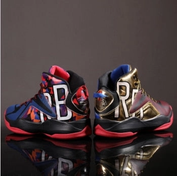 Sparkly Flat Shoes Basketball Shoes Men Lebron James High Top Sport Shoes Male Lightweight Outdoor Flat Shoes Lace-Up Men Shoes Breathable Sneakers