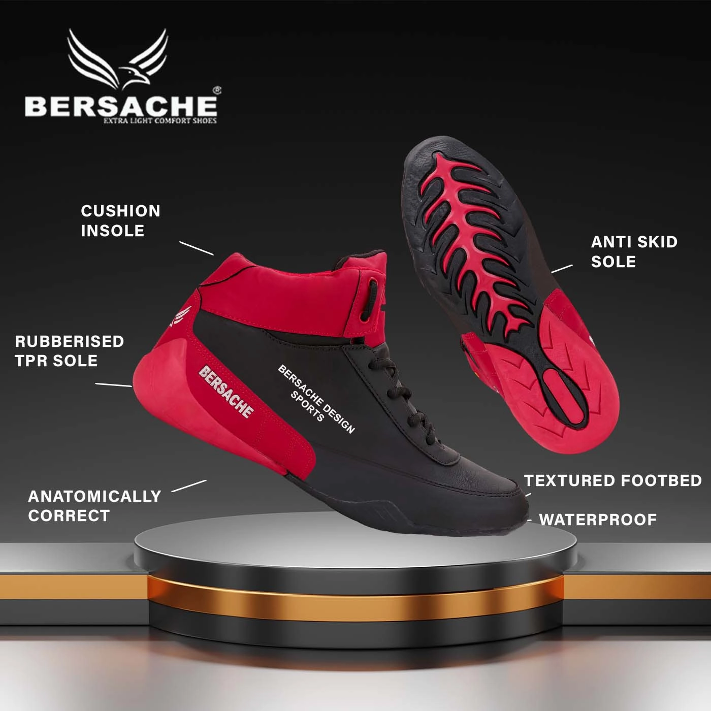 Bersache Casual Shoe With High Quality Sole(Red)    -   9015 Toddlers Slippers