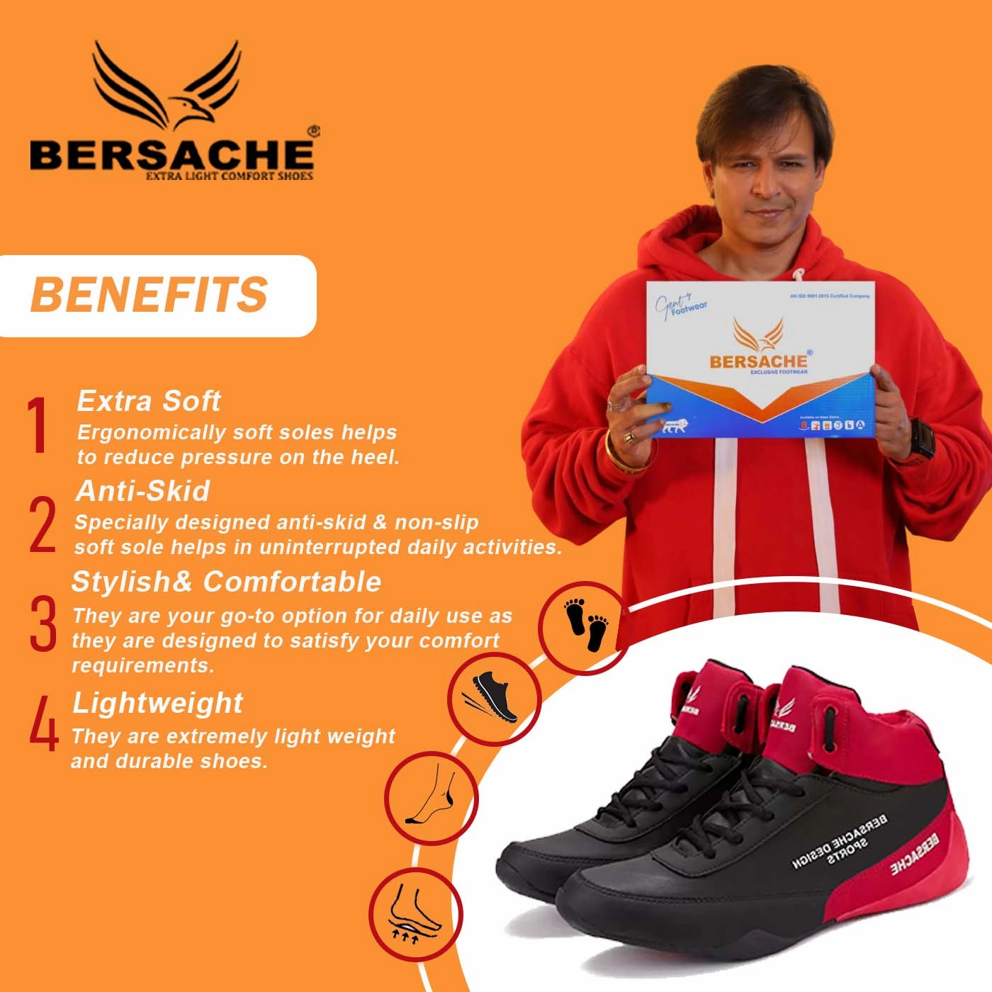 Ballet Satin Slippers Bersache Casual Shoe With High Quality Sole(Red)    -   9015