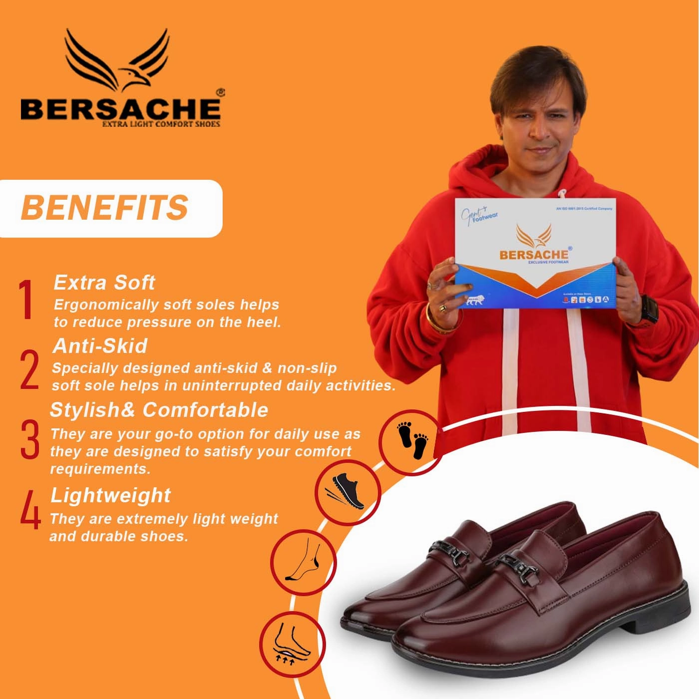 Bersache Comfortable Formal Outdoor Stylish Officewear Partywear Shoes For Men 9091 (Brown) Cartago Slippers