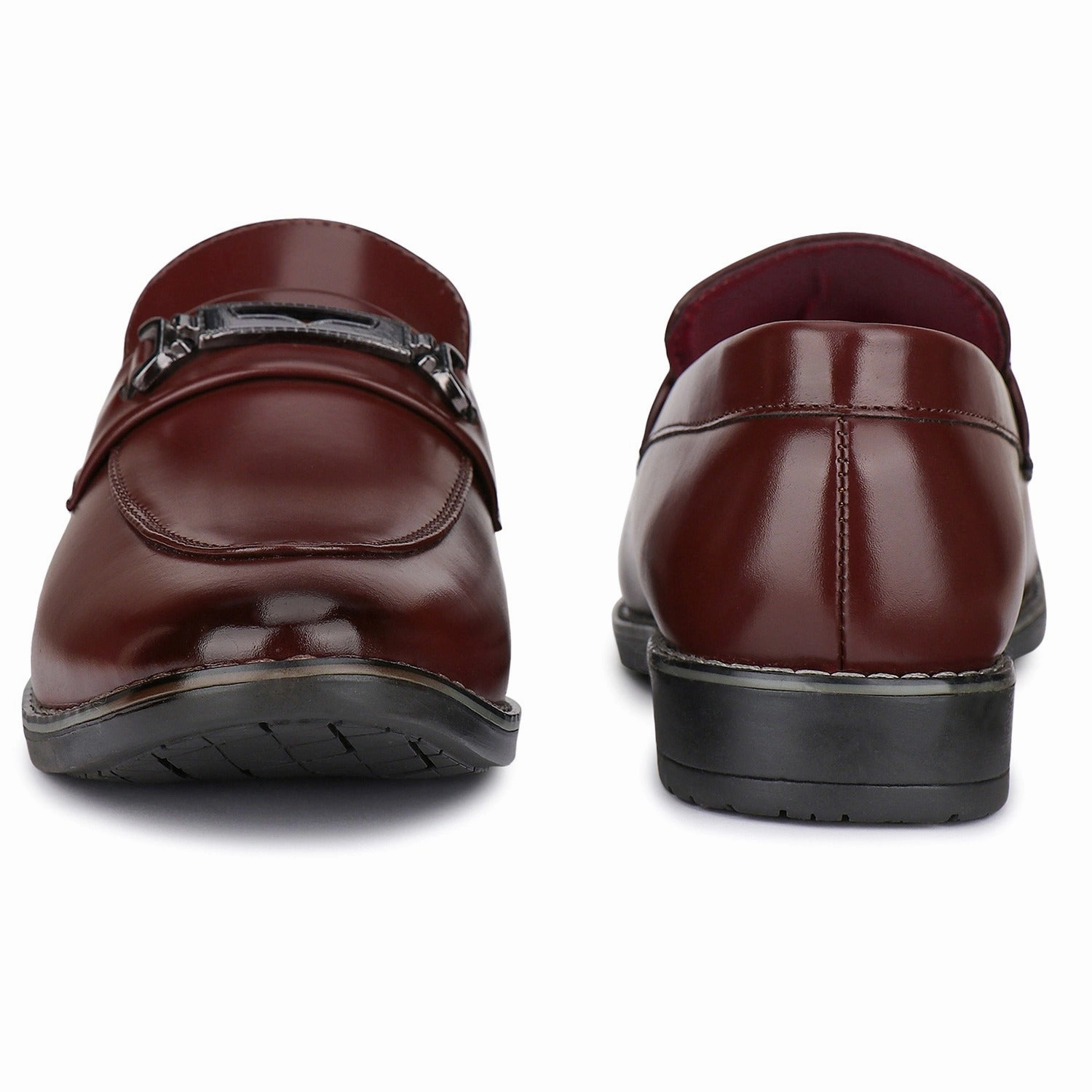 Soles Slippers Bersache Comfortable Formal Outdoor Stylish Officewear Partywear Shoes For Men 9091 (Brown)