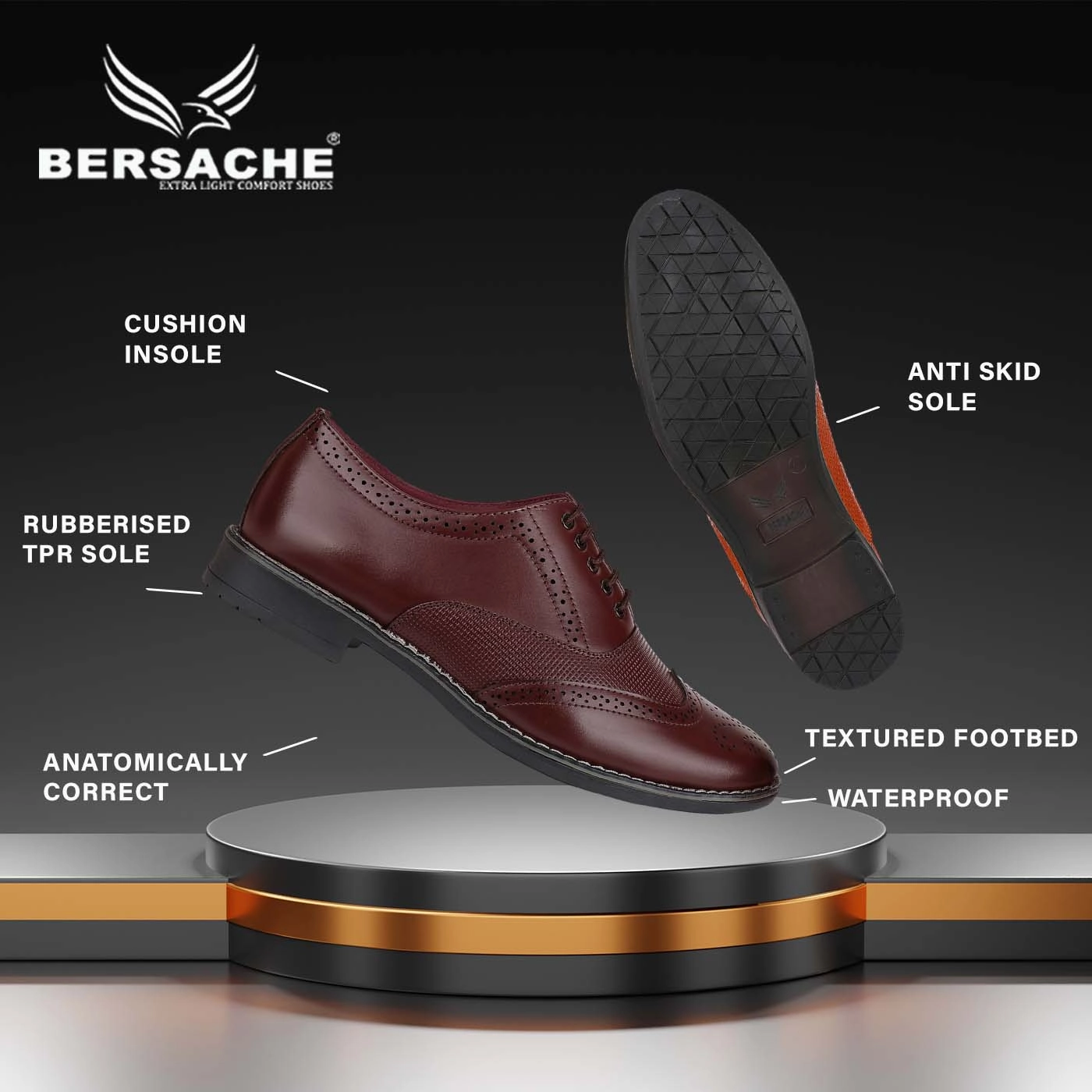 Best Winter House Slippers Bersache Comfortable Formal Outdoor Stylish Officewear Partywear Shoes For Men 9100 (Tan)