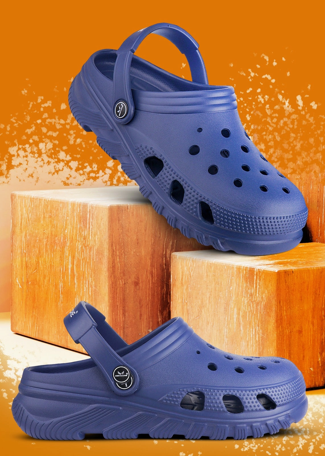 Ballet Slippers Ornament Bersache Extra Soft Classic Casual with  Regular wear with Ultra Soft & Flexibility Technology Clog for Men's & Boy's (6133 Blue)