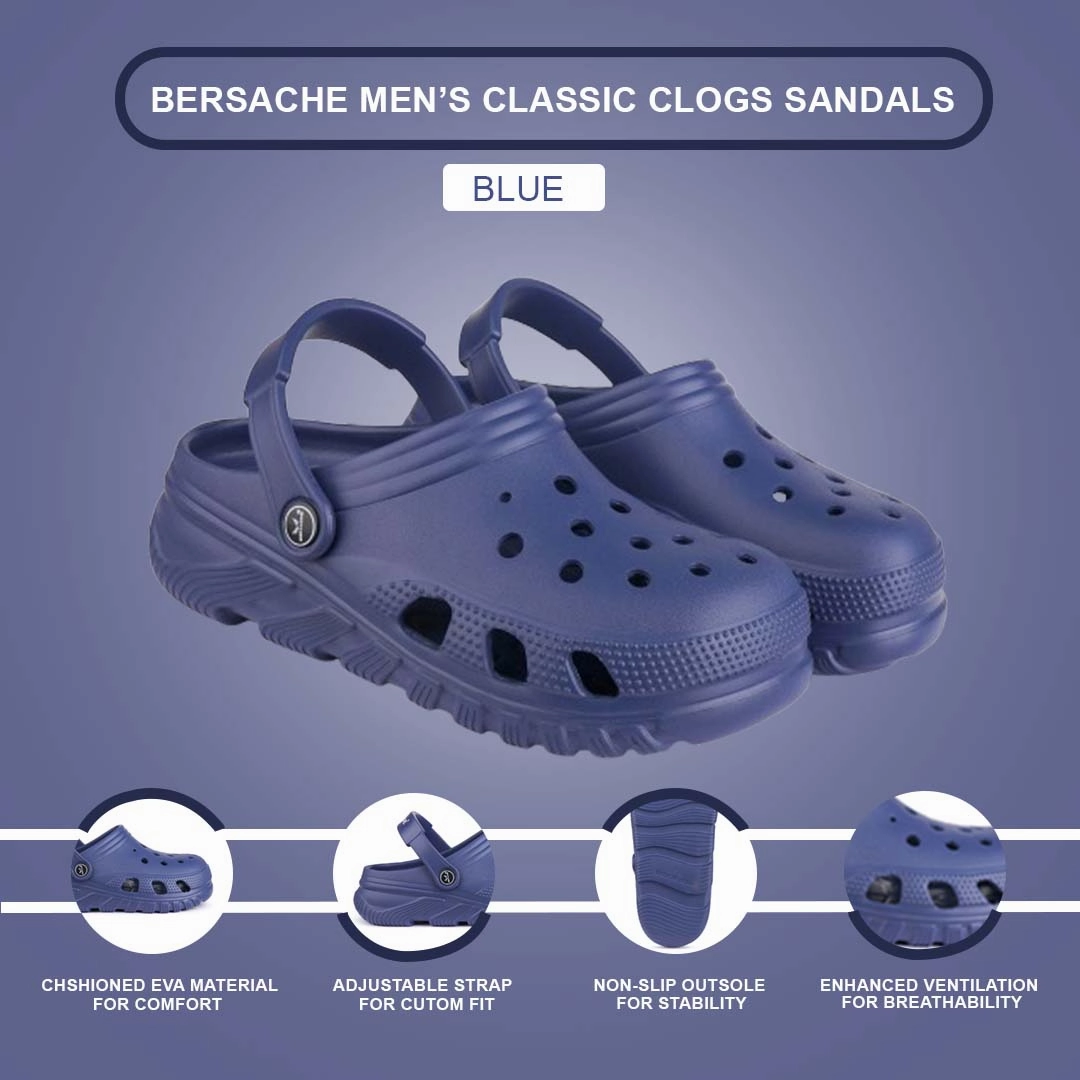 Stolen Slippers Bersache Extra Soft Classic Casual with  Regular wear with Ultra Soft & Flexibility Technology Clog for Men's & Boy's (6133 Blue)