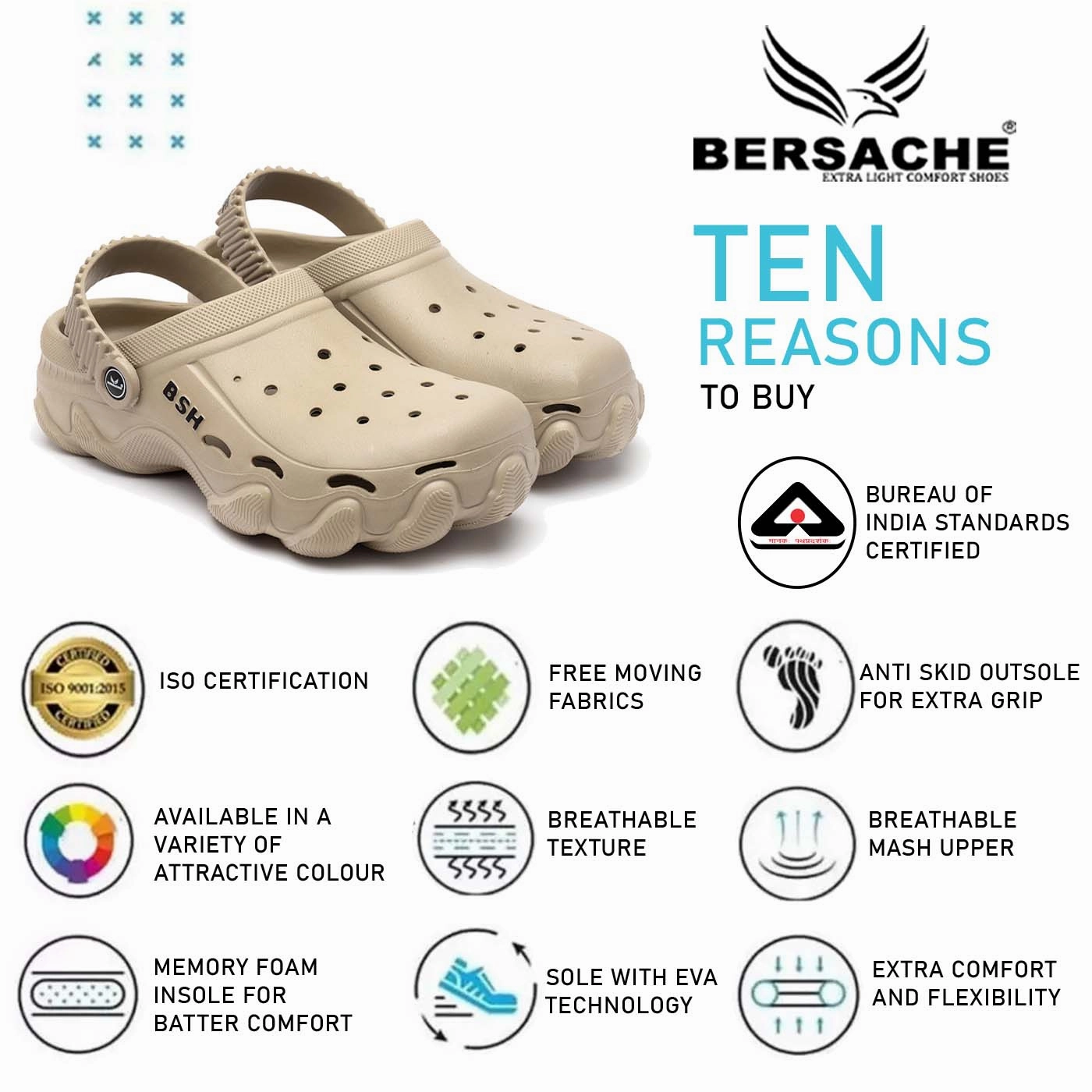 Bersache Extra Soft Classic Casual with  Regular wear with Ultra Soft & Flexibility Technology Clog's for Men's & Boy's (6089-(Beige) Slippers Warm