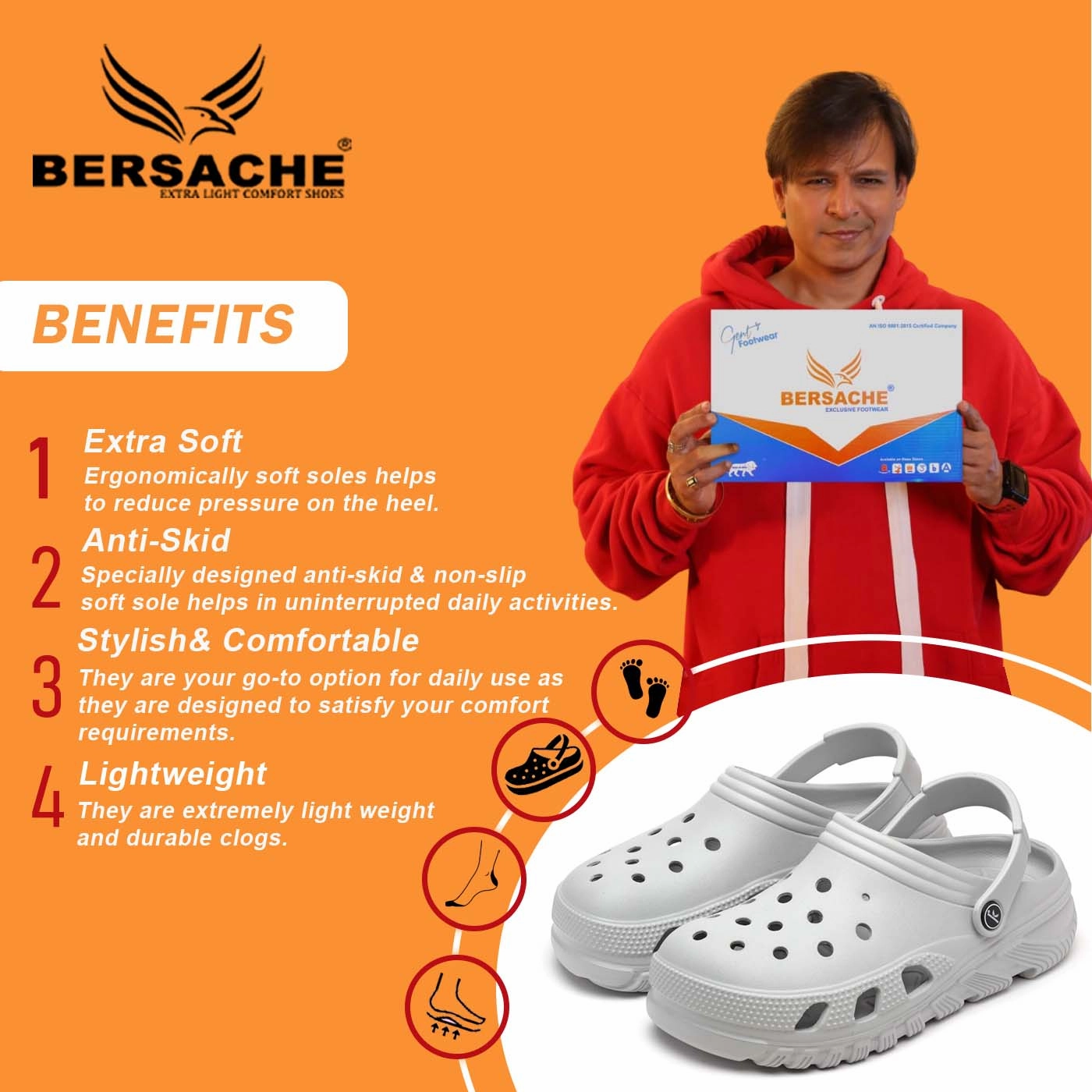 Bersache Extra Soft Classic Casual with  Regular wear with Ultra Soft & Flexibility Technology Clog's for Men's & Boy's (6092-Grey) Fuzzy Open Toe Slippers