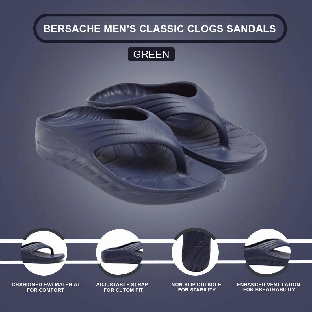 Bersache Extra Soft Classic Casual with  Regular wear with Ultra Soft & Flexibility Technology Clog's for Men's & Boy's (6098-Blue) Nine West House Slippers