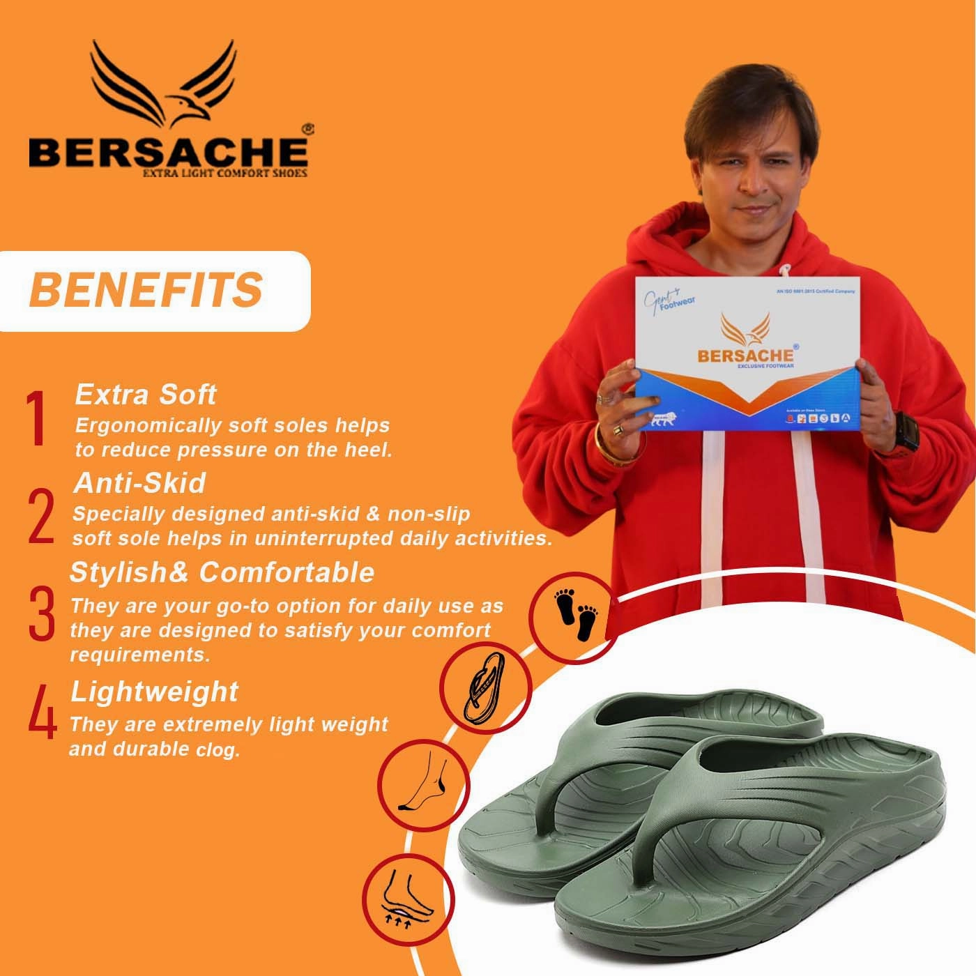 Bersache Extra Soft Classic Casual with  Regular wear with Ultra Soft & Flexibility Technology Clog's for Men's & Boy's (6099- Venitian Slippers