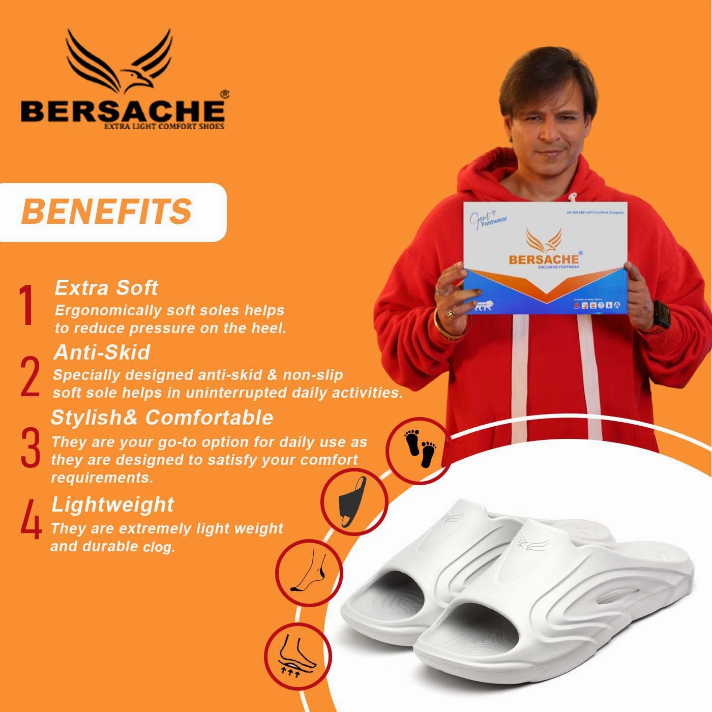 Bersache Extra Soft Classic Casual with  Regular wear with Ultra Soft & Flexibility Technology Clog's for Men's & Boy's (6113-Grey) Lady's Slippers