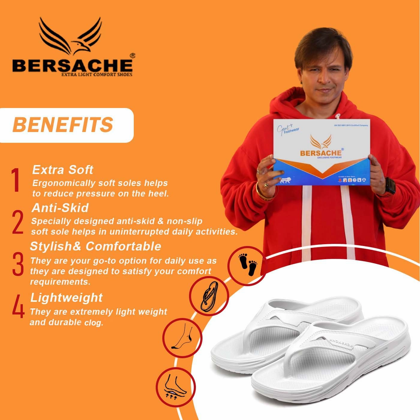 Bersache Extra Soft Classic Casual with  Regular wear with Ultra Soft & Flexibility Technology Clog's for Men's & Boy's (6120-White) Best Ballet Slippers