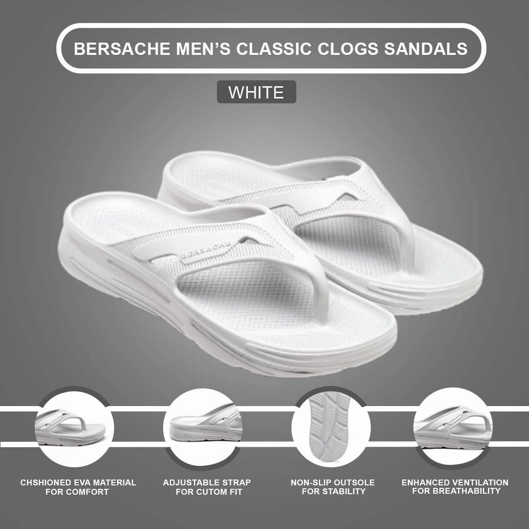 Best Fuzzy Slippers Bersache Extra Soft Classic Casual with  Regular wear with Ultra Soft & Flexibility Technology Clog's for Men's & Boy's (6120-White)