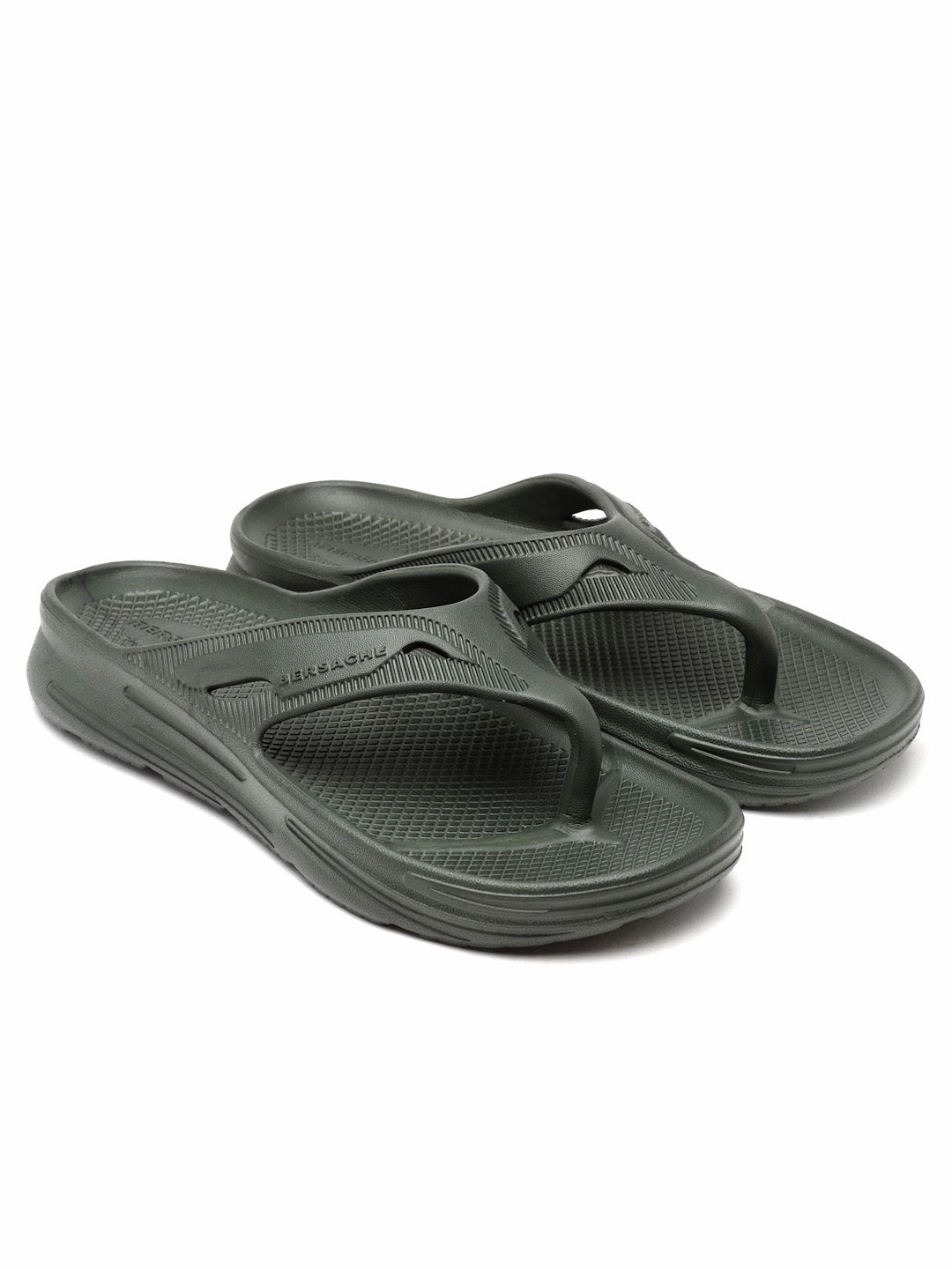 Bersache Extra Soft Classic Casual with  Regular wear with Ultra Soft & Flexibility Technology Clog's for Men's & Boy's (6121-Green) Toe Separator Slippers