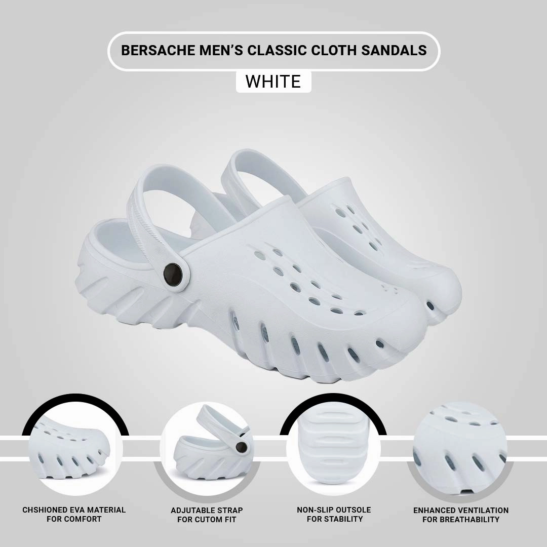 Bersache Extra Soft Classic Casual with  Regular wear with Ultra Soft & Flexibility Technology Clogs for Men's & Boy's 6003 Grey Mudd Slippers