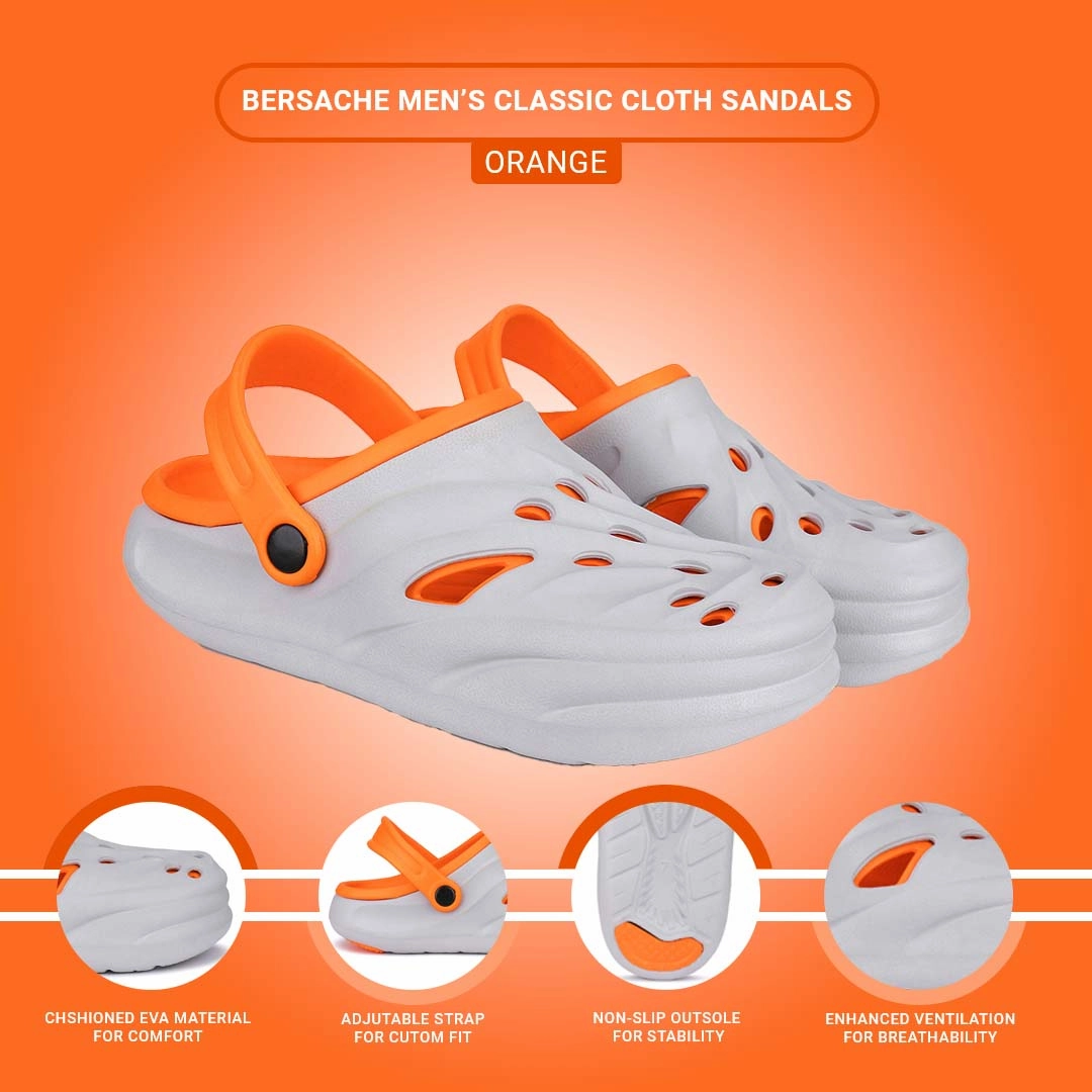 Indoor House Slippers Bersache Extra Soft Classic Casual with  Regular wear with Ultra Soft & Flexibility Technology Clogs for Men's & Boy's 6030-Orange