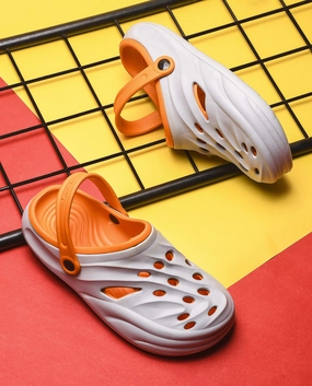 Bersache Extra Soft Classic Casual with  Regular wear with Ultra Soft & Flexibility Technology Clogs for Men's & Boy's 6030-Orange Fortnite Shark Slippers