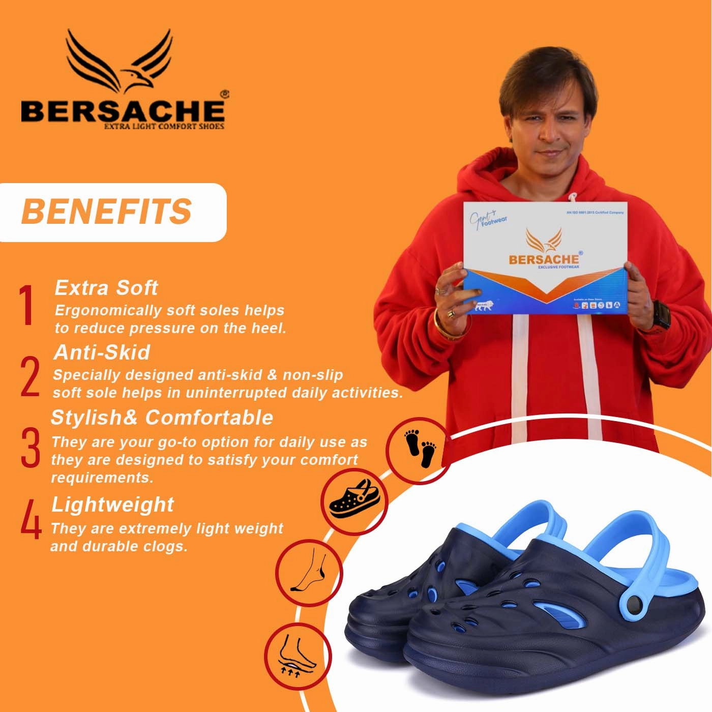 Bersache Extra Soft Classic Casual with  Regular wear with Ultra Soft & Flexibility Technology Clogs for Men's & Boy's 6031-Navy Siberian Husky Slippers