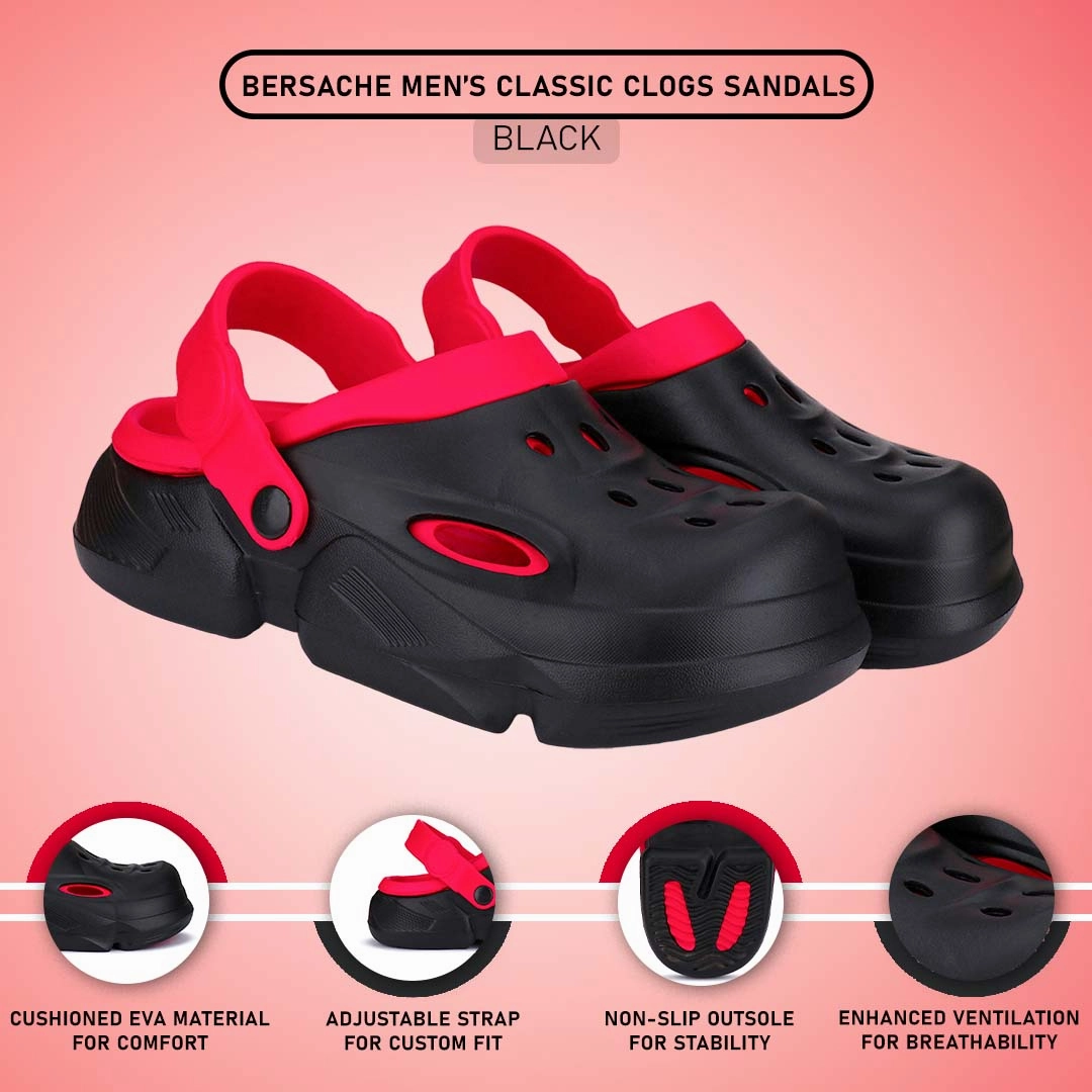Bersache Extra Soft Classic Casual with  Regular wear with Ultra Soft & Flexibility Technology Clogs for Men's & Boy's 6032-Red Babushka Slippers
