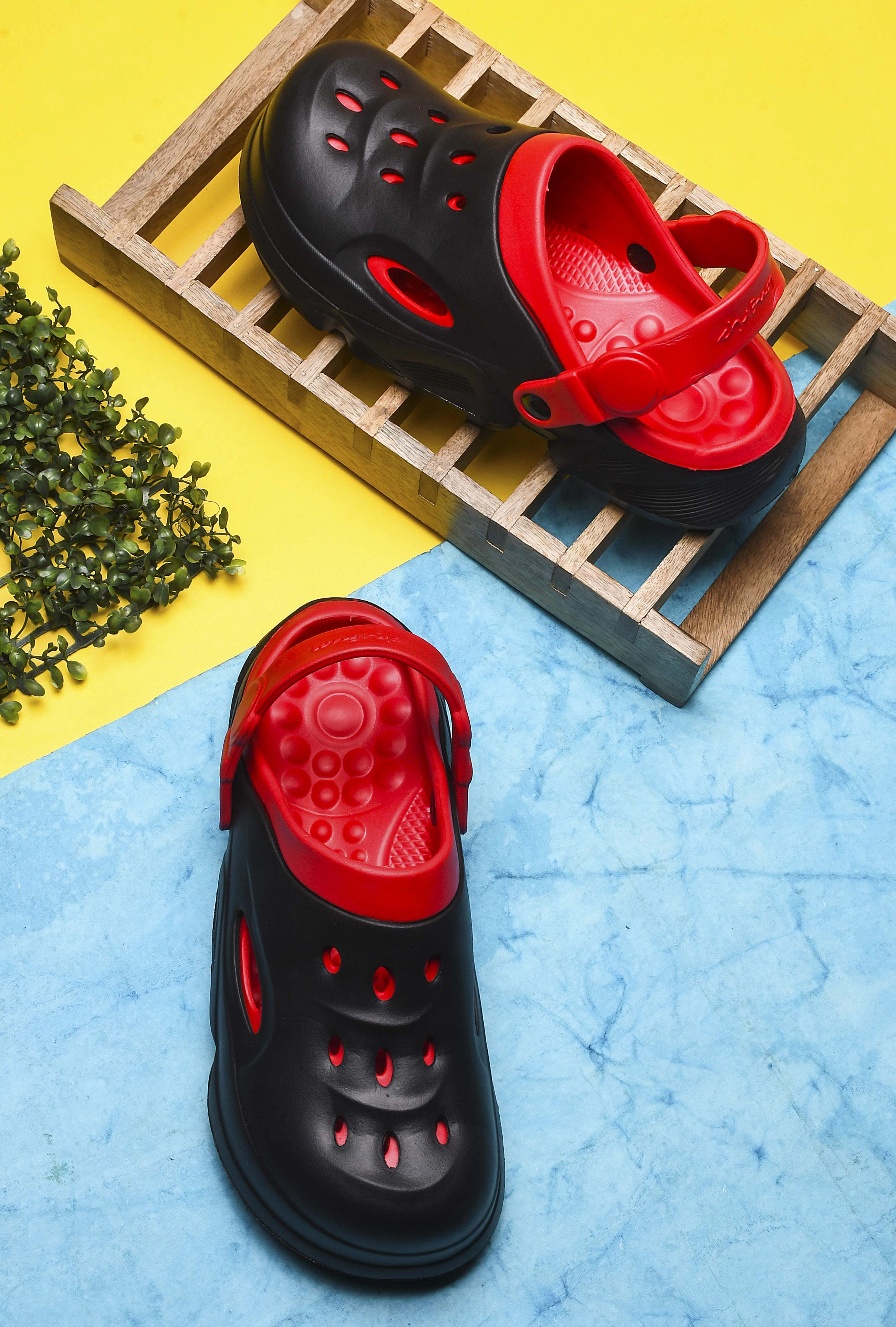 Bersache Extra Soft Classic Casual with  Regular wear with Ultra Soft & Flexibility Technology Clogs for Men's & Boy's 6032-Red Slippers Feathers