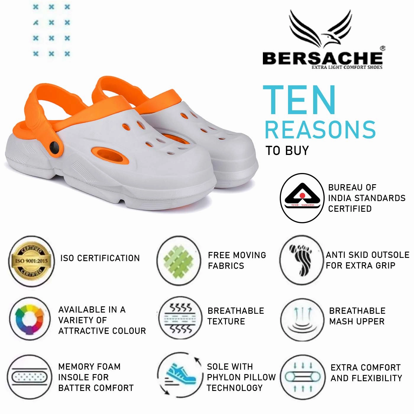 Bersache Extra Soft Classic Casual with  Regular wear with Ultra Soft & Flexibility Technology Clogs for Men's & Boy's 6034-Orange High Quality Slippers
