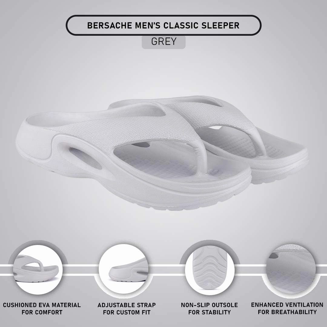 Safest Slippers For Elderly Bersache Extra Soft Classic Casual with  Regular wear with Ultra Soft & Flexibility Technology Clogs for Men's & Boy's 6057-White