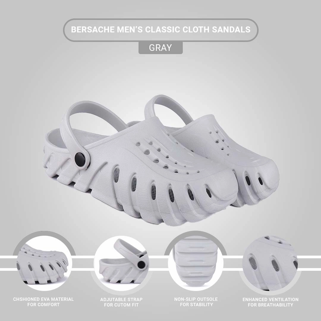 Bersache Extra Soft Classic Casual with  Regular wear with Ultra Soft & Flexibility Technology Clogs for Men's & Boy's 6059-White Slippers Cool