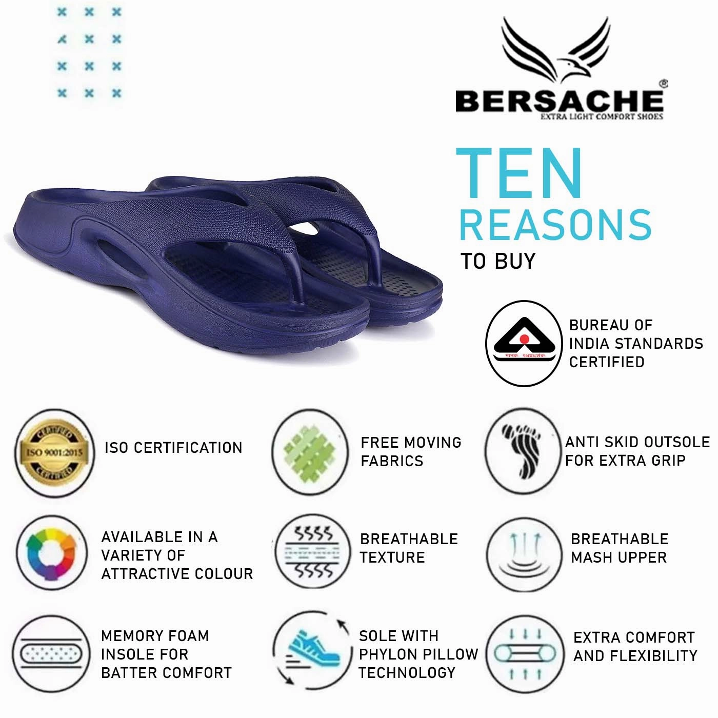 Bersache Extra Soft Classic Casual with  Regular wear with Ultra Soft & Flexibility Technology Clogs for Men's & Boy's 6060-Navy Step Slippers