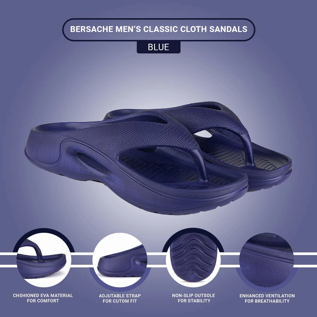 Bersache Extra Soft Classic Casual with  Regular wear with Ultra Soft & Flexibility Technology Clogs for Men's & Boy's 6060-Navy Slippers For Cat