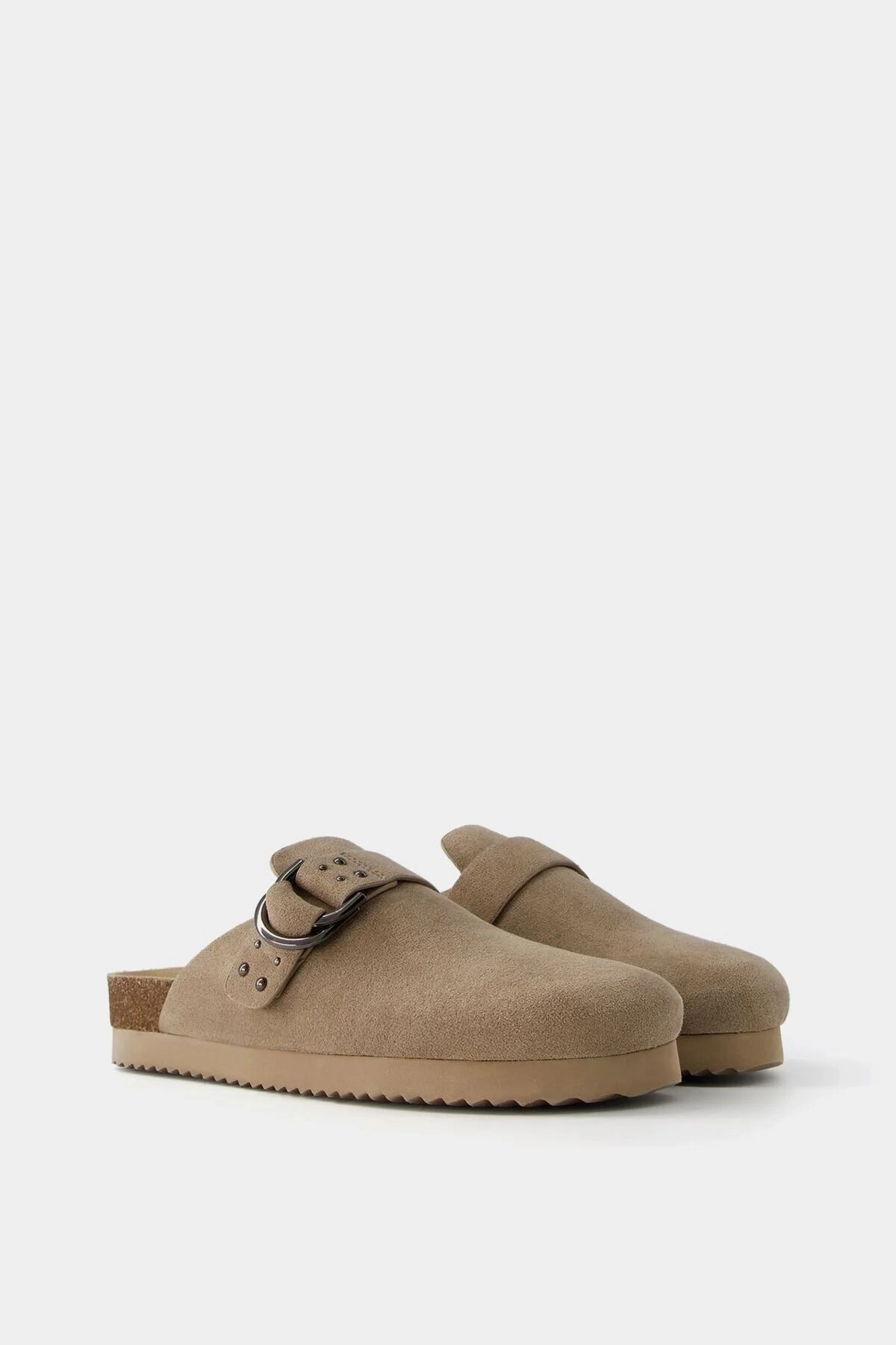 Uzzy Slippers Bershka Women's Staple detailed buckle Slippers